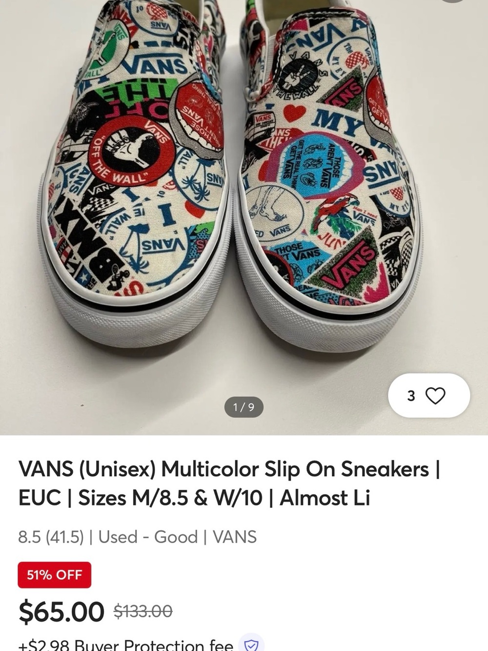 Rare Vans BMX Mash-Up Stickers Slip-On Sneakers - Picture 12 of 12